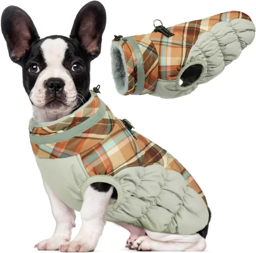 Miniatura 32 de Lelepet Abrigo cálido para perro, abrigo de invierno para perro, chaqueta impermeable para perros con arnés incorporado, chaleco reflectante