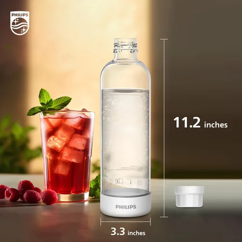 Miniatura 3 de Botellas Carbonatadoras Philips ADD910WHOQ/37, 1L Paquete Doble Botellas Reutilizables de PET para Fabricadora de Agua Espumosa Compatible, 2