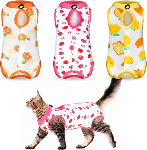 Miniatura 7 de Nuanchu 3 Piezas de Traje de Recuperación para Gatos y Gatitos, Traje de Recuperación para Conejos, Alternativa a Collar Electrónico para Gatos