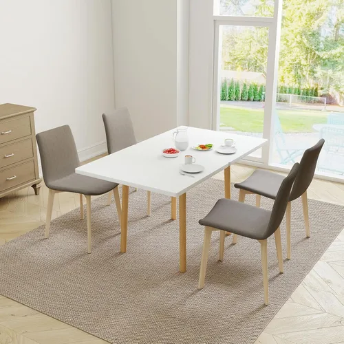Miniatura 3 de 47" personas giratorias plegables de madera de la tabla de comedor de la mesa de comedor de la cocina 4-6