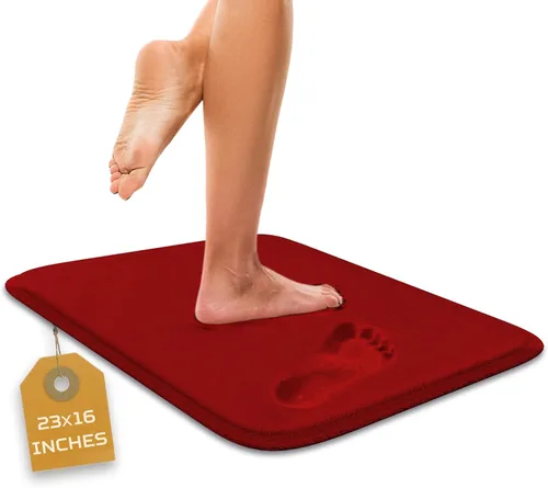 Miniatura 59 de Alfombra de baño de lujo – 1 pieza de alfombrilla de baño de espuma viscoelástica, antideslizante y ultrasuave, altamente absorbente, fácil