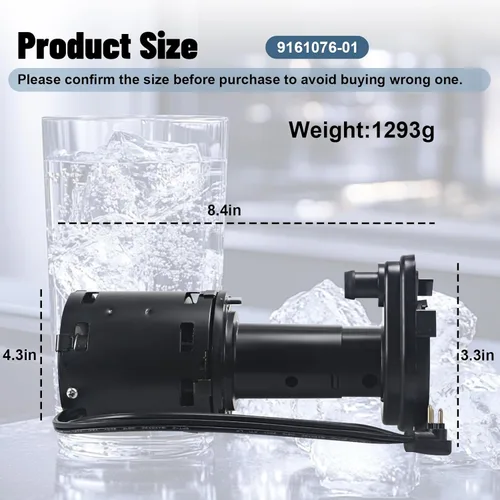 Miniatura 2 de 9161076-01 Reemplazo de la bomba de agua 115V motor de bomba de máquina de hielo compatible con Ice-O-Matic reemplaza GPP-1MH-1P HRIM-21-115 803338