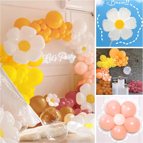 Miniatura 4 de Kit de arco de guirnalda de globos de margaritas de 166 piezas, globos pastel macarrón, arco pastel de primavera para fiesta temática de margaritas