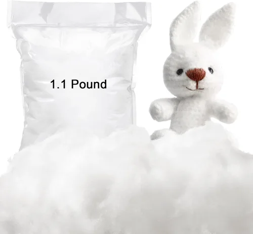 Woanger 1 Libra/ 18oz de relleno de poliéster para animales de peluche, cojines de almohada, relleno de fibra de poliéster de algodón suave, fibra