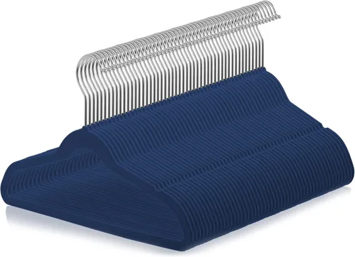 Casafield 50 perchas de terciopelo para niños, tamaño de 14 pulgadas para ropa infantil, color azul rey Azul real