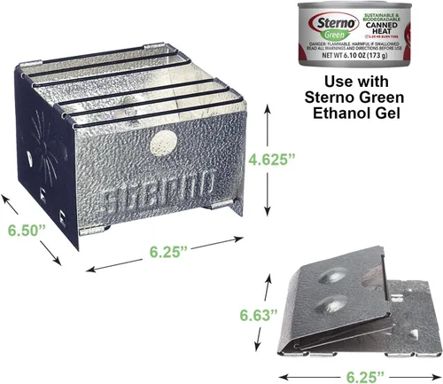 Miniatura 2 de Sterno Estufa de camping portátil plegable – Estufa de cocina al aire libre fácil de montar para camping, picnic, portón trasero y emergencias