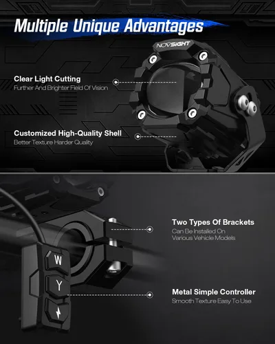 Miniatura 5 de NOVSIGHT Luces LED Pods Luces de Conducción - 2'' con 8 Modos de Luz 2 Tipos de Soportes, Impermeable Fuera de Carretera LED Light Pod