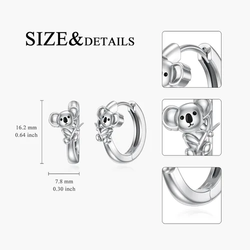 Miniatura 6 de Vadmans Koala Earrings Sterling Silver Koala Jewelry Gift for Women Girls