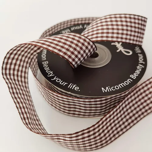 Miniatura 5 de Cinta de cuadros a cuadros vichy marrón 25 yardas cada rollo 100% poliéster (1 pulgada, marrón)