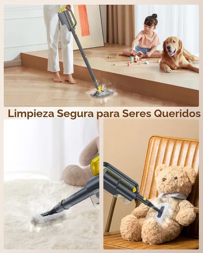Miniatura 6 de LABIGO Trapeador de vapor 10 en 1 con vaporizador de mano desmontable, tanque de 350ml, calentamiento en 10s, vaporizador de 248°F, control de 2