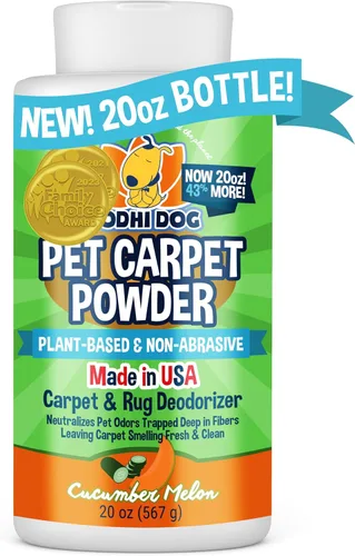 Bodhi Dog Natural Carpet - Desodorante en polvo para alfombras – Eliminador de olores secos de mascotas y removedor de olores de orina – Afloja la