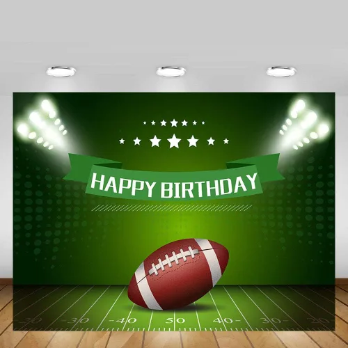 Miniatura 2 de MEHOFOTO - Fondo de fotografía de fútbol americano con temática de niño feliz cumpleaños, decoración de fiesta, rugby, deportes, campo de fútbol