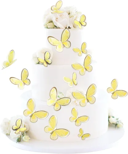 Miniatura 14 de Ercadio Paquete de 30 adornos de mariposa 3D para tartas – Mezcla de mariposas rosadas, impermeables, para baby shower, cumpleaños, boda, fiesta