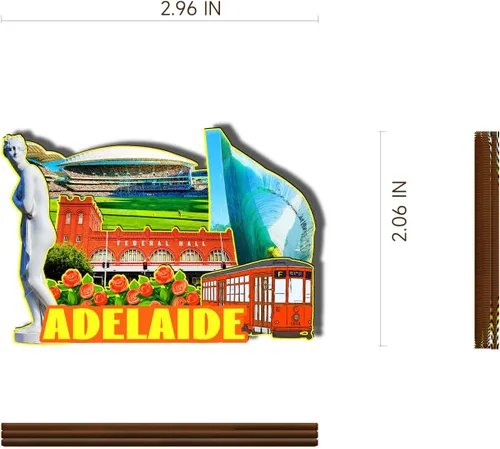Miniatura 3 de Adelaide Australia - Imán de madera 3D para nevera, recuerdos coleccionables, decoración hecha a mano, artesanías, 4