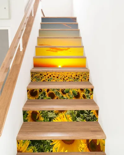 Miniatura 8 de FLFK Calcomanías para escaleras - Adhesivos para escaleras tipo pela y pega, Calcomanías para elevadores de escalera estilo cascada autoadhesivas