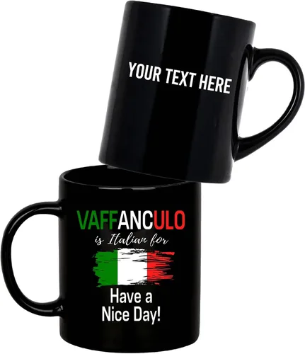 Miniatura 8 de Panvola Vaffanculo Is Italian For Have A Nice Day - Divertido regalo italiano para compañeros de trabajo, amigos, hermana, hermano, familia en Negro