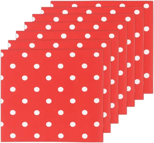 Miniatura 2 de Servilletas de papel desechables con lunares rojos, 60