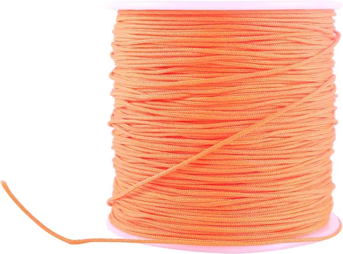 Miniatura 156 de KONMAY 1 rollo de cuerda de nailon para hacer pulseras de 150 yardas, trenzado de nailon Shamballa Macramé/cordón de cuentas de 0.4mm, cordón