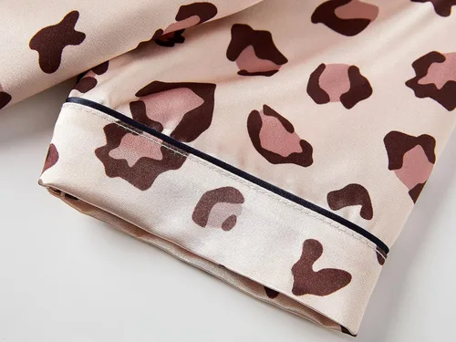 Miniatura 4 de Pijama de satén para niñas, estilo de unicornio y gato, conjunto de pijama de seda con botones, talla 6-16
