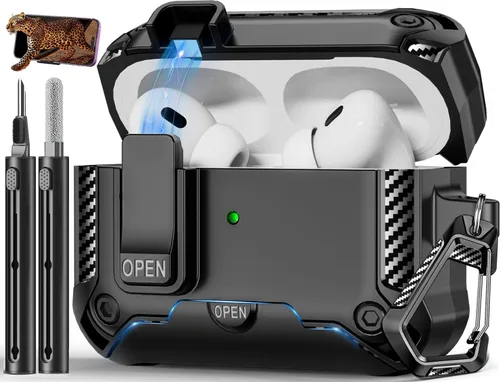 Miniatura 37 de Funda para AirPods Pro de 2 generación con soporte para teléfono, diseño de interruptor automático de protección completa contra caídas con kit