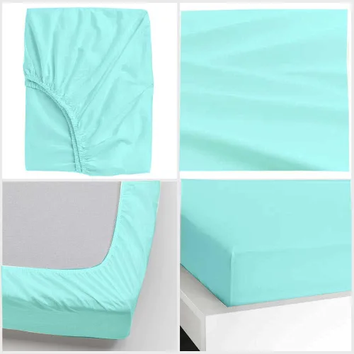 Miniatura 2 de Crown Collection Sábanas bajeras de 600 hilos, 100% algodón egipcio, 8 piezas, bolsillo profundo de 12 pulgadas con 16 fundas de almohada