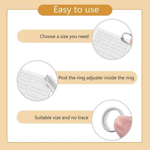 Miniatura 6 de Zonon Ajustador de tamaño de anillo invisible para anillos sueltos, 6 hojas, 234 piezas, reductor de tamaño de anillo transparente para mujeres
