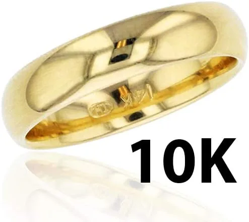Miniatura 6 de DECADENCE 10K or 14K Yellow & White Gold 4mm Polished Plain Wedding Band, Size 4-14