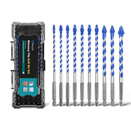 Miniatura 21 de Paquete de 5 brocas para azulejos de 1/2 pulgada, brocas de mampostería con vástago hexagonal para azulejos, hormigón, ladrillo, vidrio, porcelana