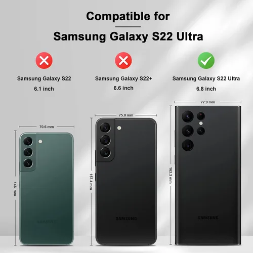 Miniatura 2 de Jasonyu Funda tipo cartera con tapa para Samsung Galaxy S22 Ultra 5G, funda magnética de cuero con tarjetero, función atril, funda protectora Negro