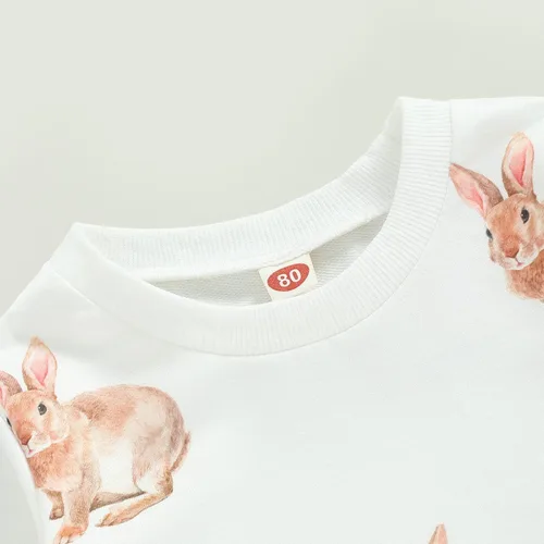 Miniatura 24 de Kaipiclos Ropa occidental para bebé niña, con lindo estampado con volantes, manga larga, pantalones para otoño e invierno, trajes de vaquera
