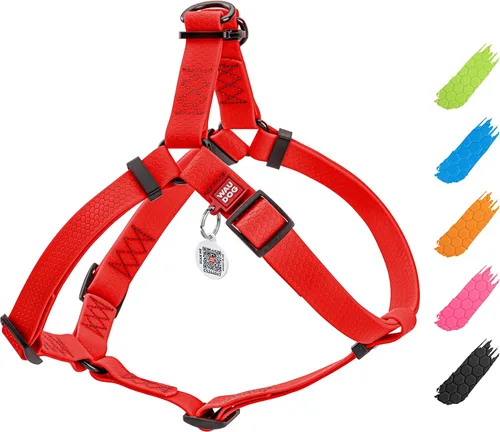 Miniatura 8 de WAUDOG Arnés ajustable impermeable para perro, resistente con cierre de metal duradero y placa de identificación QR, para niño y niña