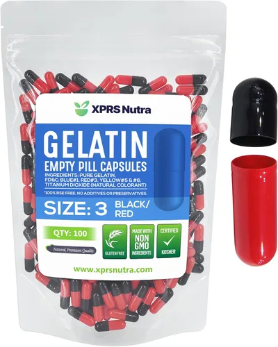XPRS Nutra Cápsulas vacías de tamaño 3 – 100 cápsulas vacías de gelatina – Pastillas de relleno de cápsulas de bricolaje – Cápsulas de gel de