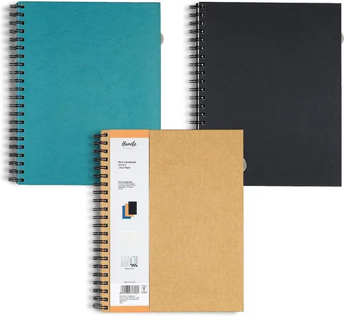 3 paquetes de cuadernos en espiral, diario a rayas en espiral con tapa dura, 8.5 x 11 pulgadas, 240 páginas, papel de 3.53 oz/m², cuadernos para