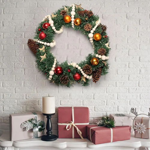 Miniatura 4 de GWHOLE 2 piezas de 7.2 pies de cuentas de madera para decoración de árbol de Navidad, adornos bohemios para Navidad, fiestas navideñas, decoración