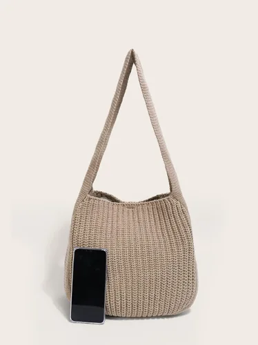 Miniatura 4 de ENBEI Bolsos de hombro para mujer Bolsos de ganchillo Bolso de punto grande Bolso de mano estético para la escuela lindo Bolsas de mano Bolsa