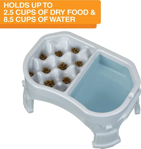 Miniatura 3 de Neater Pet Brands Comedero elevado para alimentación lenta más ordenada Cuenco elevado para alimentos para perro con altura ajustable