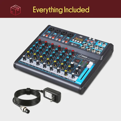 Miniatura 8 de Pyle - Mezclador de audio profesional, tablero de sonido, consola de mesa, sistema de interfaz de 8 canales, USB digital, Bluetooth, MP3, entrada