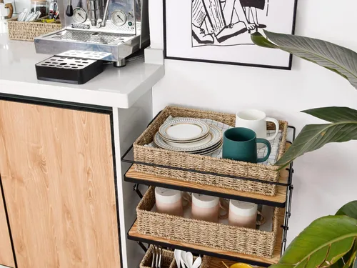 Miniatura 7 de StorageWorks - Bandeja grande de pasto marino para baño, cestas de almacenamiento de pasto marino para estantes, cestas de mimbre natural tejidas a