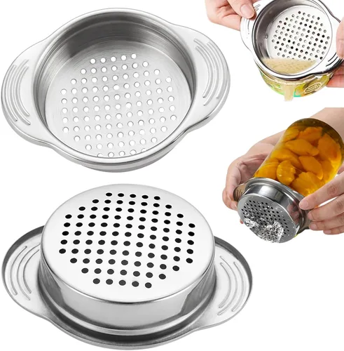 2 coladores de acero inoxidable, escurridor de latas de metal, apto para lavavajillas, prensa de atún de grado alimenticio, escurridor de aceite,