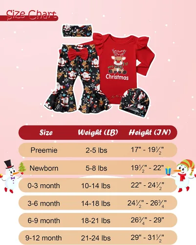 Miniatura 12 de Ropa de bebé niña, 4 piezas, trajes de niña recién nacida, con volantes, mameluco de campana para bebé, diadema, bandana, conjuntos de ropa, regalos