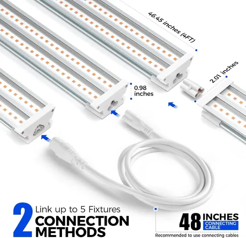 Miniatura 8 de Barrina TX-S60 Luces de Crecimiento para Arranque de Semillas, 240W (4 x 60W, Equivalente a 1680W), Alto PPFD, Espectro Completo, Temporizador