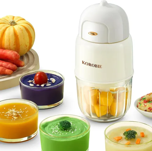 Máquina de alimentos para bebés, mini, blanco; procesador de alimentos para bebés para comidas frescas y nutritivas; mezcla frutas, verduras,
