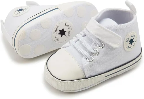 Miniatura 45 de KIDSUN zapatos deportivos altos hasta el tobillo para bebés, niños y niñas con suela antideslizante, suaves, para recién nacidos, zapatos