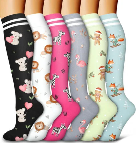 Miniatura 39 de Bluemaple Paquete de 6 calcetines de compresión de cobre para mujeres y hombres, el mejor apoyo para médicos, correr, enfermería, atletismo