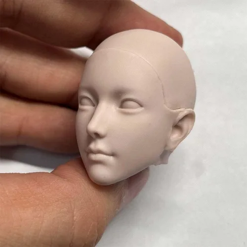 Miniatura 3 de Esculpa de cabeza femenina a escala 1/6, Beauty Girl sin pintar, tallada en la cabeza para cuerpo de figura de acción PH TBL JO de 12 pulgadas (C)