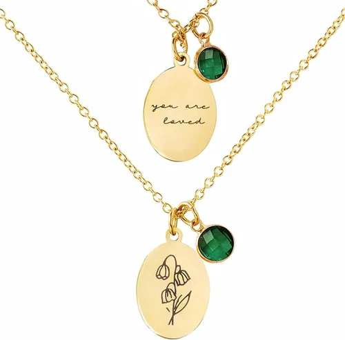 Miniatura 10 de Collar de flores de nacimiento, collar de piedra natal de diciembre, collar con dije para mamá, regalos de cumpleaños, cadena de oro, delicado