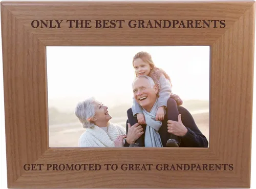 Miniatura 10 de CustomGiftsNow Only The Best Grandparents Get Promoted to bisabuelos. Marco de fotos de madera con capacidad para fotos de 4 x 6 pulgadas, gran