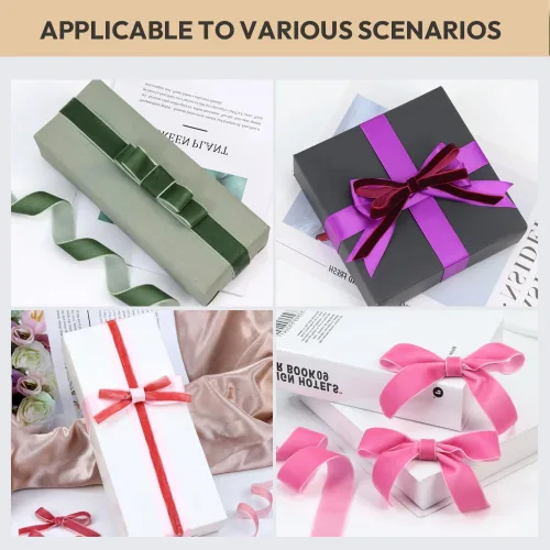 Miniatura 6 de Cinta de terciopelo de 5/8 pulgadas de ancho, 25 yardas, cinta de terciopelo blanco en carrete para manualidades, envoltura de regalos, bricolaje