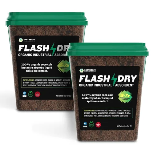 Miniatura 8 de FlashDry Cubo de 5 litros de súper absorbente de derrames, 100% orgánico respetuoso con el medio ambiente, para aceite, pintura, grasa y más
