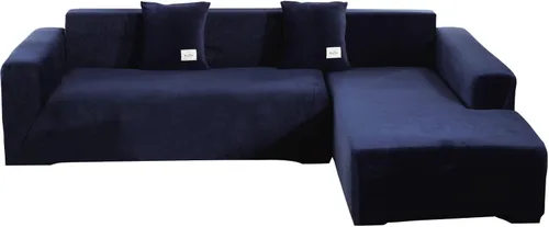 Miniatura 12 de Fundas de sofá modulares en forma de L, 2 fundas elásticas antideslizantes para sofá de 3 + 3 plazas, funda de sofá con fundas de almohada